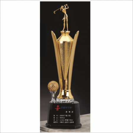 조각가 작품 콜렉션 2 - 골드 금속크리스탈 골프트로피 #2