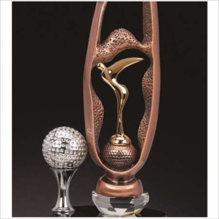 조각가 작품 콜렉션 10 - 브론즈 금속크리스탈 골프트로피 #4