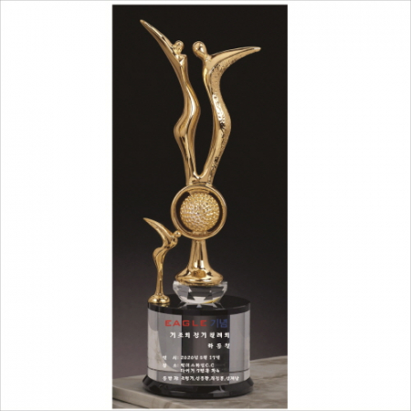 조각가 작품 콜렉션 4 - 골드 금속크리스탈 골프트로피 #2