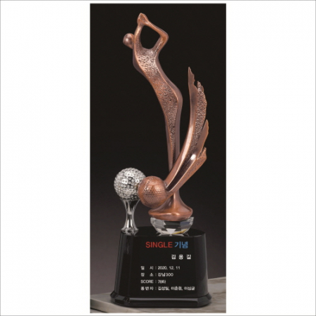 조각가 작품 콜렉션 8 - 브론즈 금속크리스탈 골프트로피 #2