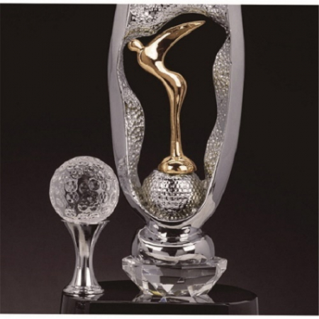 조각가 작품 콜렉션 19 - 실버 금속크리스탈 골프트로피 #4