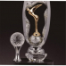 작은이미지: 조각가 작품 콜렉션 19 - 실버 금속크리스탈 골프트로피 #4