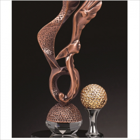 조각가 작품 콜렉션 7 - 브론즈 금속크리스탈 골프트로피 #4