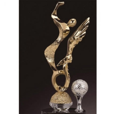 조각가 작품 콜렉션 5 - 골드 금속크리스탈 골프트로피 #4