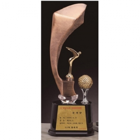 조각가 작품 콜렉션 9 - 브론즈 금속크리스탈 골프트로피 #2