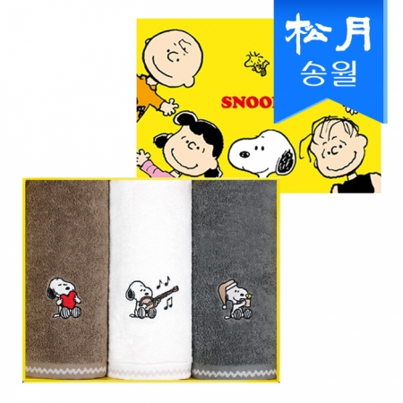 [송월타올] 스누피 멜로우 심플 무지타올 3매 선물세트 쇼핑백 s #2