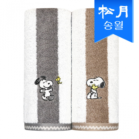 [송월타올]  스누피 멜로우 스트라이프 1매 세면 타올 s #2