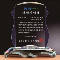 화이트 블루 투톤 크리스탈 상패