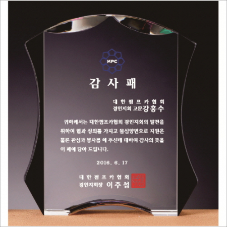 화이트 블랙 투톤 통 크리스탈 상패 #2