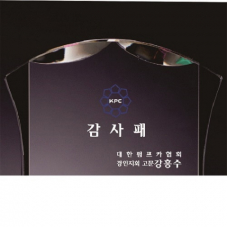 화이트 블랙 투톤 통 크리스탈 상패 #4