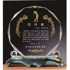 화이트 16각 크리스탈 상패