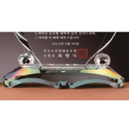 화이트 하트 크리스탈 상패 #4