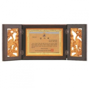 왠지 입체  금송학 봉황 금도금 고전패