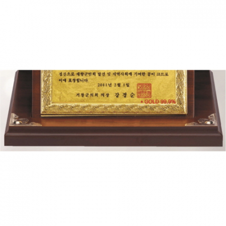 명품 골드99.9% 꼬임 순금 가로 상패 #5
