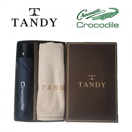 탠디 로얄 로고 세면타올+크로커다일 3단 전자동 우산 6번 세트 베이직 #2