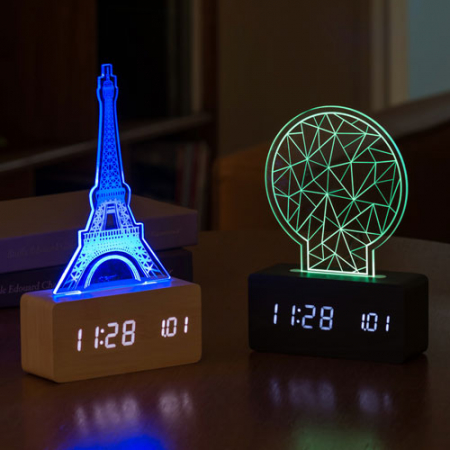 우드 로맨틱 무드등 LED 탁상시계 #2