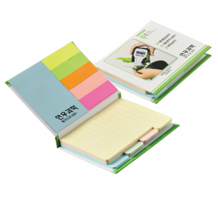 하드 커버 2단- 인덱스점착메모지 (형광오색지) #2