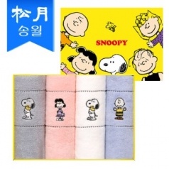 [송월타올] 스누피 프렌즈 타올 4매 선물세트 + 쇼핑백 s