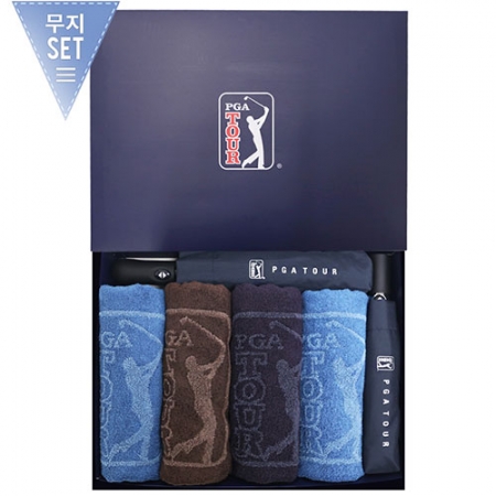 PGA 3단 70 완전자동 우산 + 3단 7K 완전자동 무지 우산 + 170g 죽사 타올 4P 세트 (소) #2