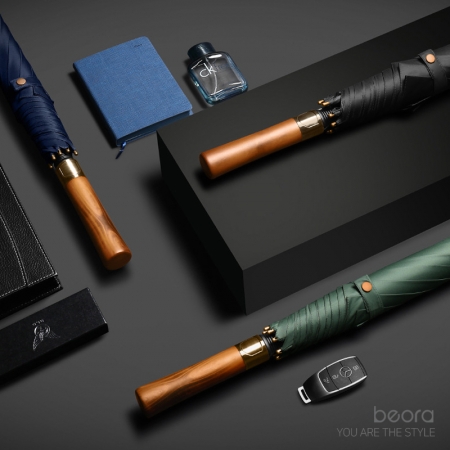 듀홈 골프 자동 심플 우드 손잡이 장우산 #2