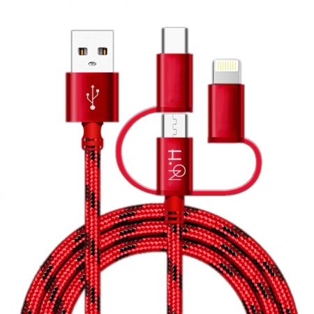 하이온A3 3in1 고속충전케이블 5핀 8핀 C타입 고속충전용 #3