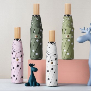 EL 차분한 심플 도트 접이식 UV차단 암막 접이식 우산 3단우산 CAH716