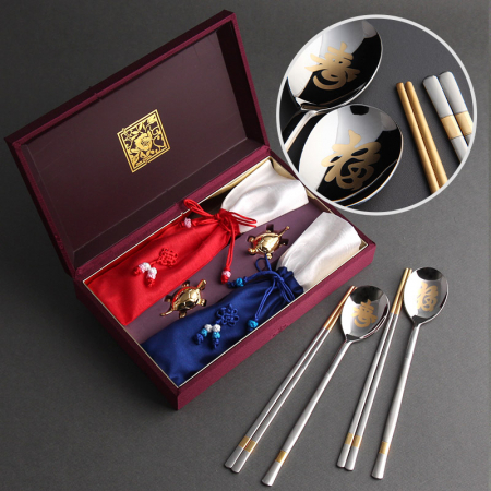 수복24K 금도금 수저2P(수저받침,수저집) #2