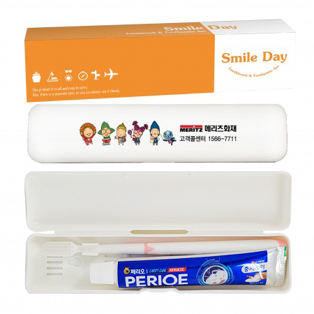 LG 페리오 치약 미세모 칫솔 휴대용 여행용백색 PP 케이스 세트 #2