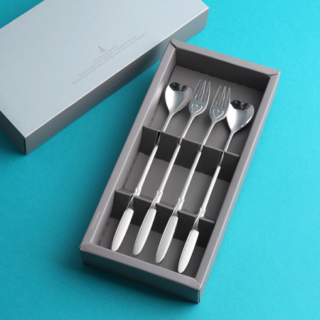 엔젤하트 롱스푼 롱포크 4P 카페 스푼 #2