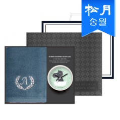 송월 타올 시계 선물세트 (에이스 타월 150g 1p +욕실 흡착 시계 1p) +쇼핑백 s
