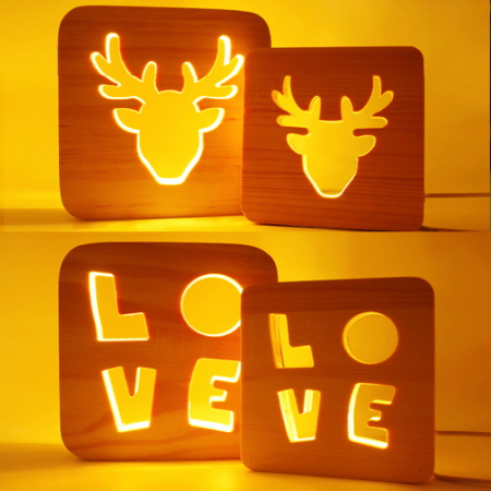 LED 로고 나무간판 소형 19*19cm CAH422 #2