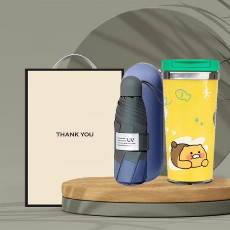 시즈넬  선물세트 고급5단우산+카카오 그래픽 텀블러 400ml #2