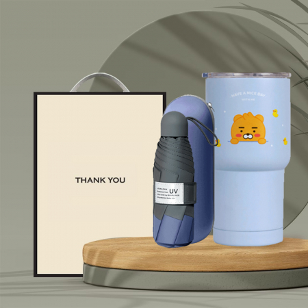 시즈넬 선물세트 고급5단우산+카카오 스텐 매트 텀블러 600ml #2
