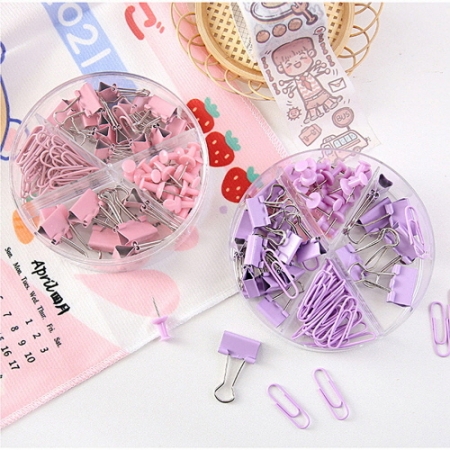 MP 파스텔 사무실 4종 클립 세트 CAH617 #2