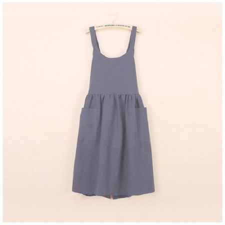 EL 고급 린넨 코튼 긴 크로스백 앞치마 CAH828 #2