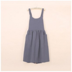 EL 고급 린넨 코튼 긴 크로스백 앞치마 CAH828