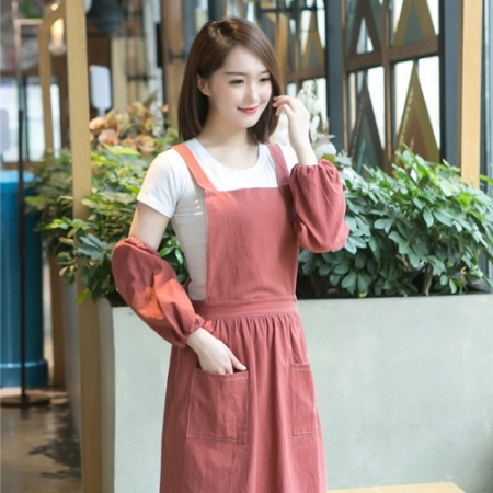 EL 차분한 색감의 심플 주름 투포켓 앞치마 CAH836 #2