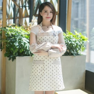 EL 폴카 도트 와팬 장신 투포켓 앞치마 CAH837