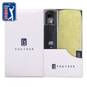 PGA 3단 로고 바이어스 완전 자동우산 + 180g 모달 면사 타올세트