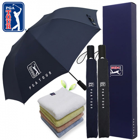 PGA 2단 자동 무지 우산 + 180g 모달사 타올세트 #2