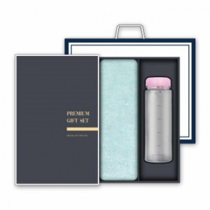 송월 프리미엄 선물세트 (라이트 무지40 타올 1매 + 마이보틀 500ml 1개)