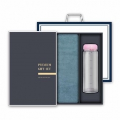 송월 프리미엄 선물세트 (항균 150g 호텔타올 1매 + 마이보틀 500ml 1개)
