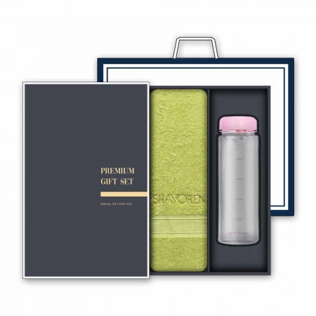 송월 프리미엄 선물세트 (샤보렌 식스 타올 1매 + 마이보틀 500ml 1개) #2