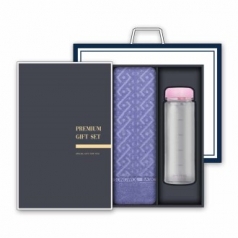 송월 프리미엄 선물세트 (에스닉 타올 1매 + 마이보틀 500ml 1개)