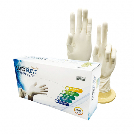 아이보리 라텍스 장갑 6.5g 100매입 #2