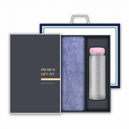 송월 프리미엄 선물세트(향균 타올 180g 1매 + 마이보틀 500ml 1개) #2