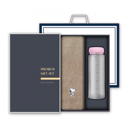 송월 프리미엄 선물세트 (스누피 리버 타올 1매 + 마이보틀 500ml 1개) #2