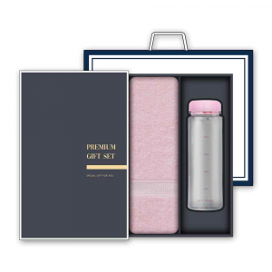 송월 프리미엄 선물세트 (AB 프라임 무지 세면타올 1매 +마이보틀 500ml 1개)
