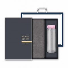 송월 프리미엄 선물세트 (헤비무지 타올 1매 + 마이보틀 500ml 1개)