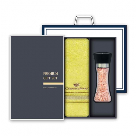 송월 프리미엄 선물세트 (CM 센치40 타올 1매 + 핑크솔트 200g 1개) #2